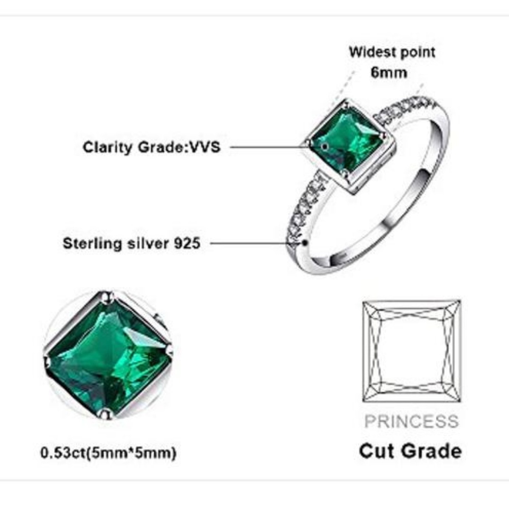 💚 Nano Russian Emerald Ring - 925 Sterling Silver 💍 - Picture 6 of 7